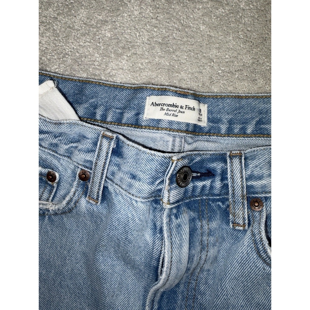 Abercrombie & Fitch The Barrel Jean Mid Rise Women's Size 28 Reg *spot On Leg - Picture 4 of 11